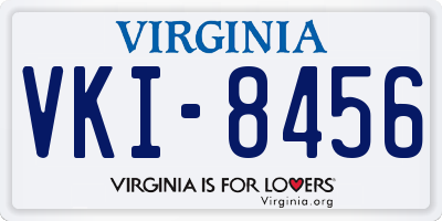 VA license plate VKI8456
