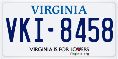 VA license plate VKI8458