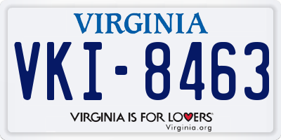 VA license plate VKI8463