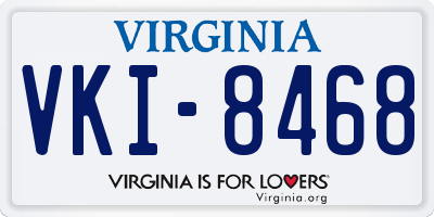 VA license plate VKI8468