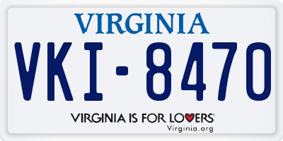 VA license plate VKI8470