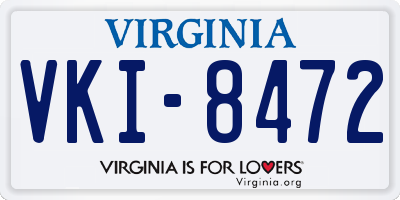 VA license plate VKI8472