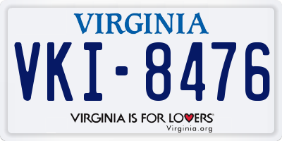 VA license plate VKI8476