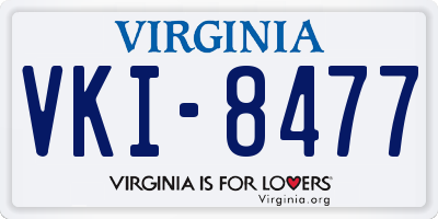 VA license plate VKI8477