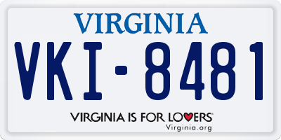 VA license plate VKI8481