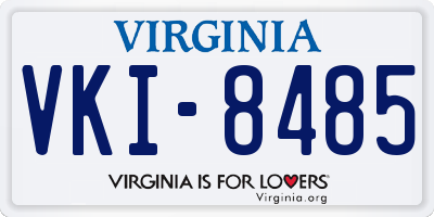 VA license plate VKI8485