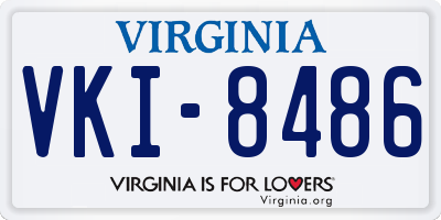 VA license plate VKI8486