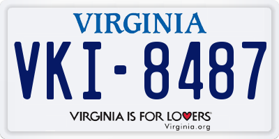 VA license plate VKI8487
