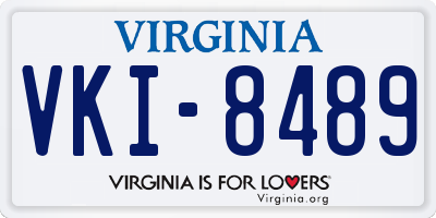 VA license plate VKI8489