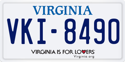 VA license plate VKI8490