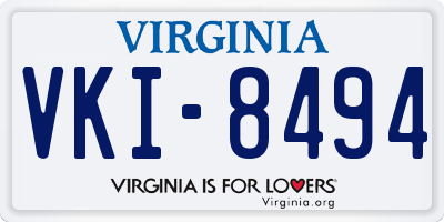 VA license plate VKI8494