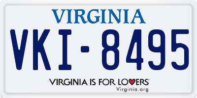 VA license plate VKI8495
