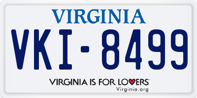 VA license plate VKI8499