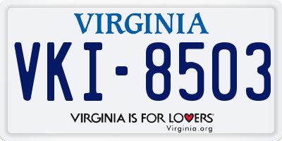VA license plate VKI8503