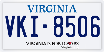 VA license plate VKI8506