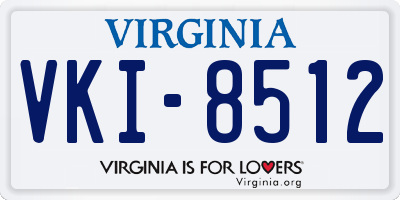 VA license plate VKI8512