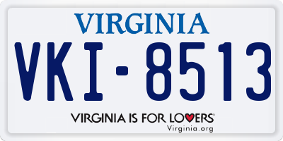 VA license plate VKI8513