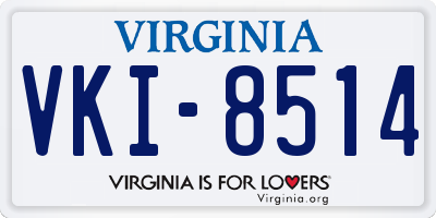 VA license plate VKI8514
