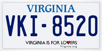 VA license plate VKI8520