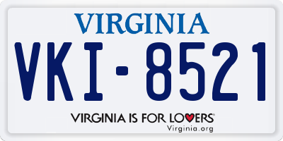 VA license plate VKI8521