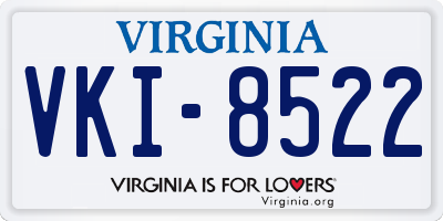 VA license plate VKI8522