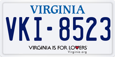 VA license plate VKI8523