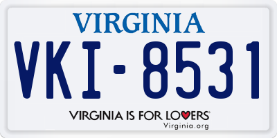 VA license plate VKI8531