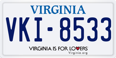 VA license plate VKI8533