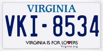 VA license plate VKI8534