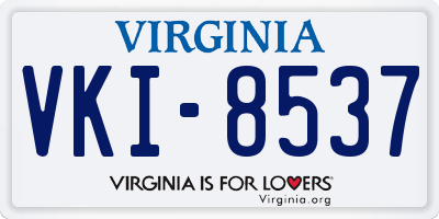 VA license plate VKI8537