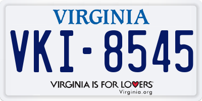 VA license plate VKI8545