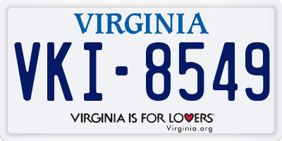 VA license plate VKI8549