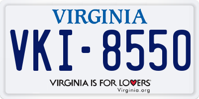 VA license plate VKI8550
