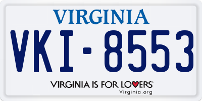 VA license plate VKI8553