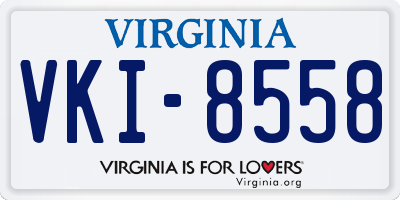 VA license plate VKI8558