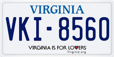 VA license plate VKI8560