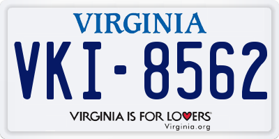 VA license plate VKI8562