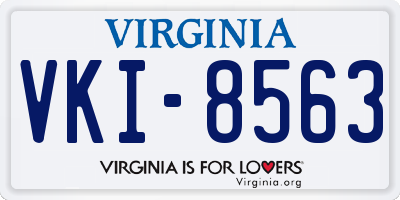 VA license plate VKI8563