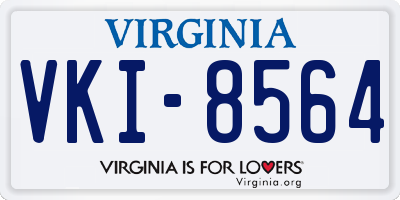 VA license plate VKI8564