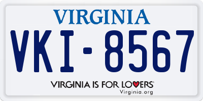 VA license plate VKI8567