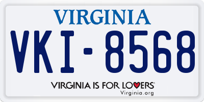VA license plate VKI8568