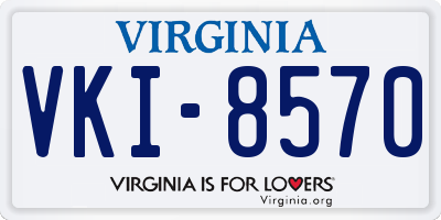 VA license plate VKI8570