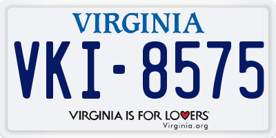 VA license plate VKI8575