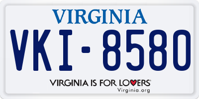 VA license plate VKI8580