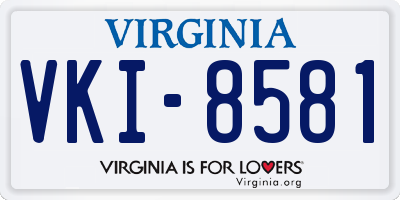 VA license plate VKI8581