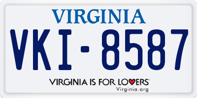 VA license plate VKI8587