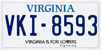 VA license plate VKI8593