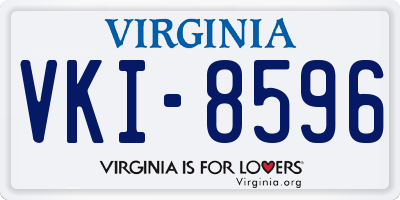 VA license plate VKI8596