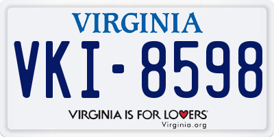 VA license plate VKI8598