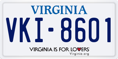 VA license plate VKI8601